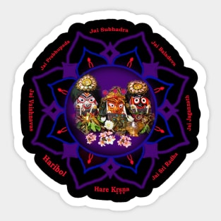 Hare Krsna, Jai Sri Radha, Jai Jagannath, Jai Baladeva, Jai Subhadra, Jai Prabhupada, Jai Vaishnavas, Haribol! Sticker